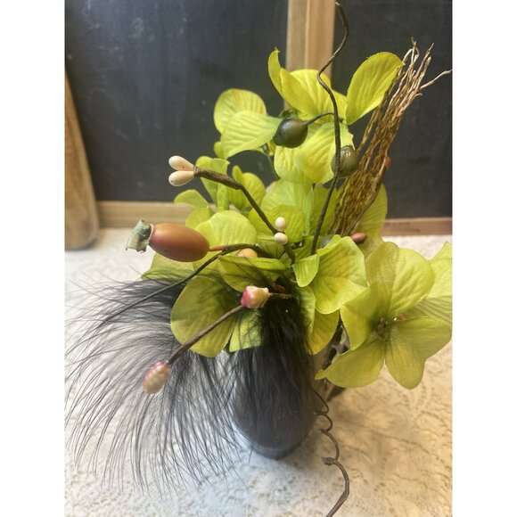 Vintage Metal High Top Womens Button Shoe Autumn Floral Arrangement - Picture 6 of 6